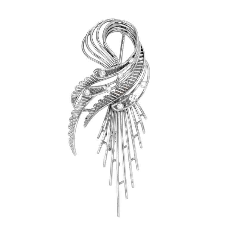 Acheter Broche vintage diamants 0.27 carat or blanc 11.63g Comme neuf - 1900,00 € Broche vintage diamants 0.27 carat or blanc 11.63g Comme neuf - reconditionné disponible sur Gemme Les Bijoux